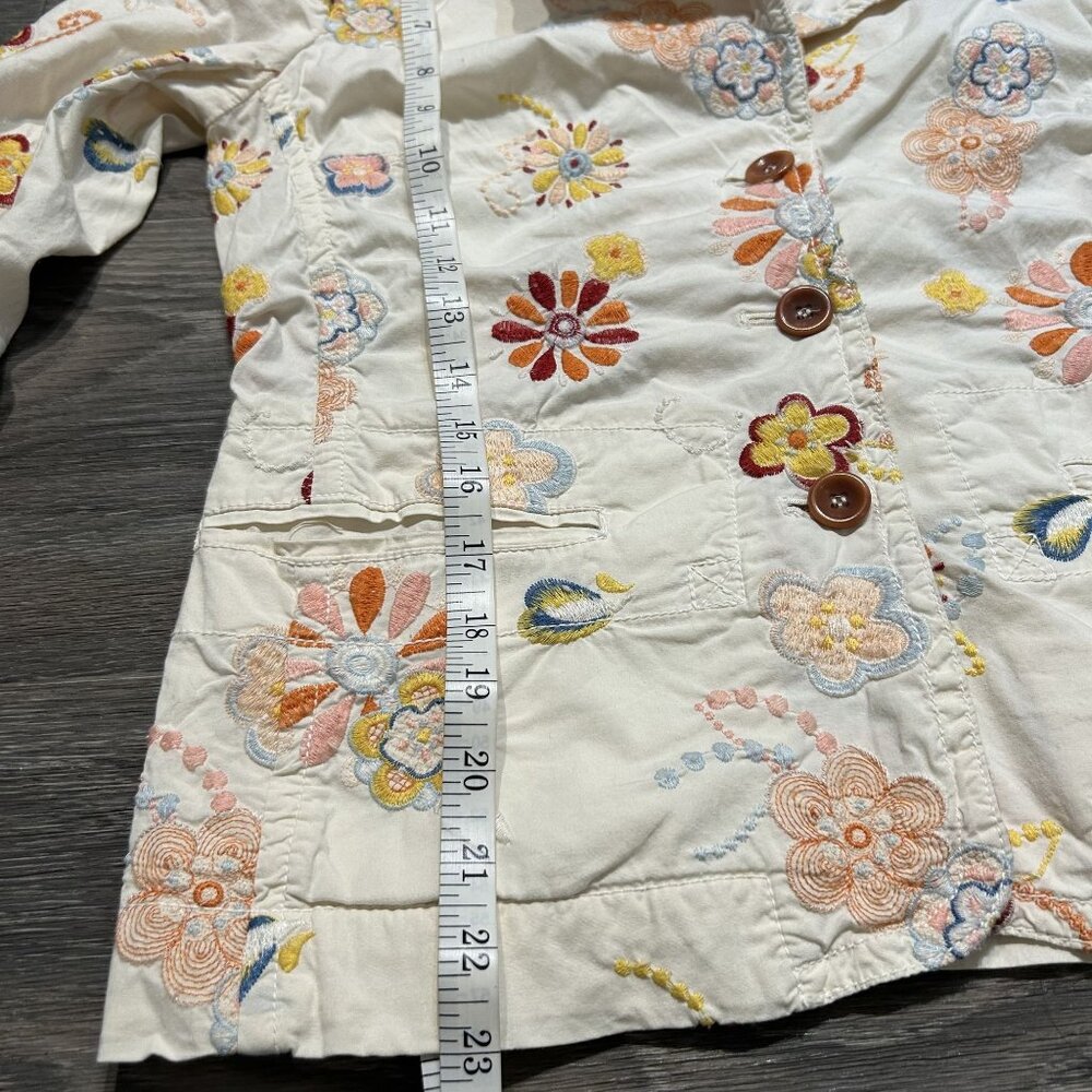 Johnny Was Embroidered Floral Blazer Small Boho Cottagecore Colorful Hippie - Picture 4 of 13